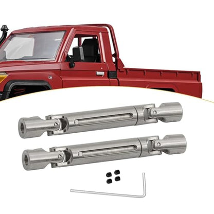 Set of 2 RC Car Drive Shafts with Wrench and Screws for MN82 MN78 LC79 1/12 Scale Crawler, Silver