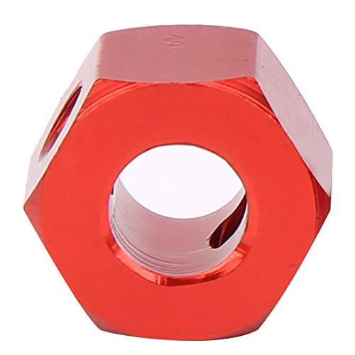GOWENIC Aluminum Alloy RC Extension Adapter, Hub Combiner Coupler for 5mm to 12mm WPL D12 RC Truck, Wheel Hub Adapter for Car Upgrades (Red) - color: Red