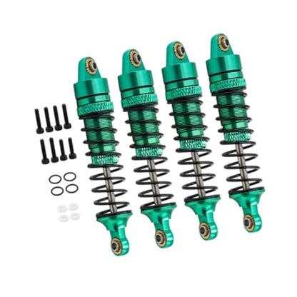 Yiju 4 Pieces Rc Car Shock Absorbers 1/18 Aluminum Alloy Crawler Car Kit Simple Install Suitable for 17665 D90 Model Cars DIY Hobby R, Green