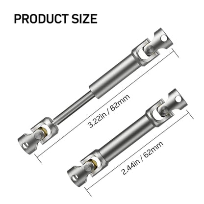 62-82mm Metal CVD Drive Shaft 1Pcs Fit 1/14 Tamiya RC Tractor Crawler Trailer Upgrade - style: 62-82mm