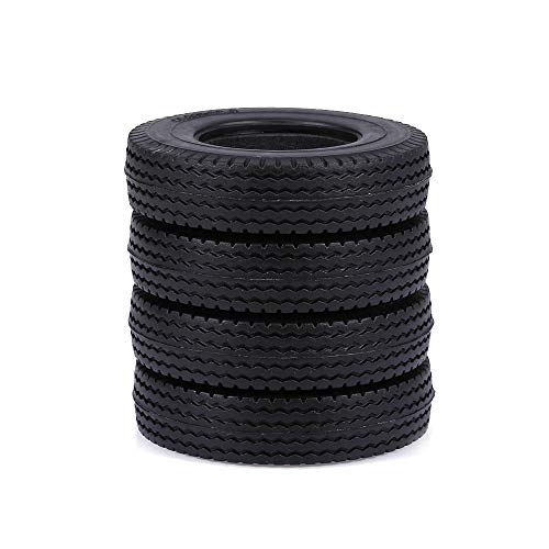 GoolRC 4pcs Trailer Car Rubber Tires for 1/14 Tamiya Tractor Truck RC Climber Trailer