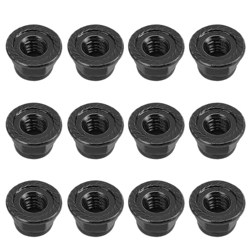 Demeras Wheel Lock Nut Non Slip Metal Tire Lock Nut 4mm Compatible with Axial SCX10 1 10 RC Model Car 12PCS(Black)