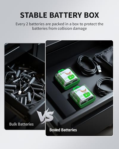 EBL D Rechargeable Batteries (4 Counts) and Universal Battery Charger | Smart Charger Compatible with C D 9V AA AAA Ni-MH Ni-CD Batteries, 10000mAh D Battery, Mercury-Free, 1200 Cycles
