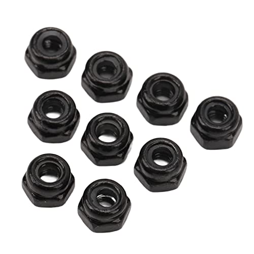 40Pcs RC Wheel Lock Nut Iron M2.5 Hex Accessory Set Kit for 1/18 Climbing Car - and (Black)