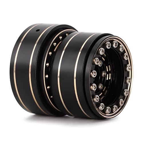 INJORA 42g 1.0 Plus Brass -3.75mm Offset Wheel for 1/24 1/18 RC(Black&Gold) - color: Black&gold