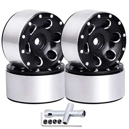 1.0 Beadlock Wheels 1" Micro Wheel Rims for All 1/24 Scale Axial SCX24 RC Crawler Car Upgrades Accessories