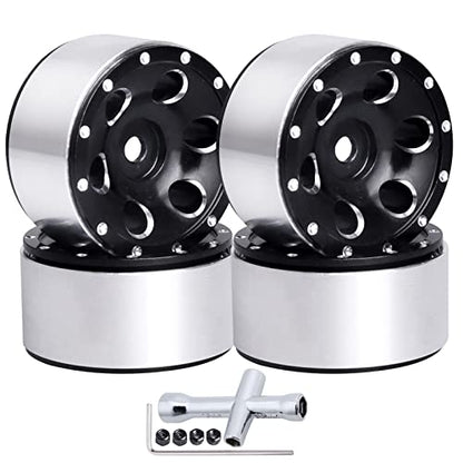 1.0 Beadlock Wheels 1" Micro Wheel Rims for All 1/24 Scale Axial SCX24 RC Crawler Car Upgrades Accessories
