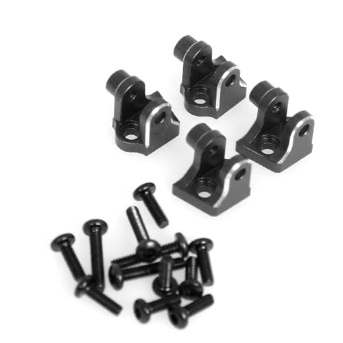 Aluminum Lower Shock Absorber Fixed Mount RC Upgraded Parts for LOSI 1/18 Mini LMT 4X4 Brushed Monster Truck RTR-LOS01026 RC Car, Black - color: Black Lower Shock Fixed Mount