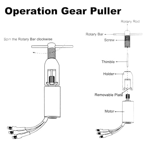 Motor Pinion Gear Puller Remover Set RC Motor Gear Puller for Vehicle Model/Small Motor Rc Helicopter Motor Pinion Parts (2)