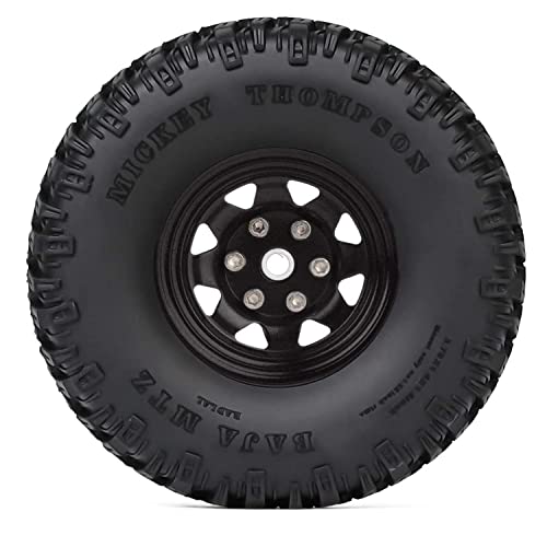 4PCS 1.55 inch Aluminum Metal Beadlock Wheels Rim Rubber Tires Set Replacement for 1/10 RC Crawler Car D90 TF2 Tamiya CC01 CC02 LC70 JIMNY Axial AX90069 Upgrade Parts (Black) - color: Black