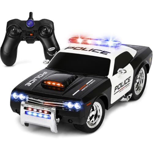 Rechargeable Remote Control Police Car, Lights & Siren, Kids 3-12 | Hobby RC Car, Birthday Gift Ideas for Boys & Girls Ages 3-12
