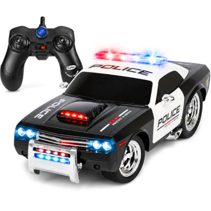 Rechargeable Remote Control Police Car, Lights & Siren, Kids 3-12 | Hobby RC Car, Birthday Gift Ideas for Boys & Girls Ages 3-12