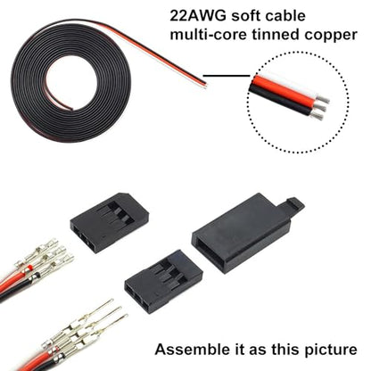 70 Sets Servo Connector Male Female Plug Crimp Pin Cable with Crimping Tool Kit Compatible with Futaba JR Hitec Spektrum RC Connectors