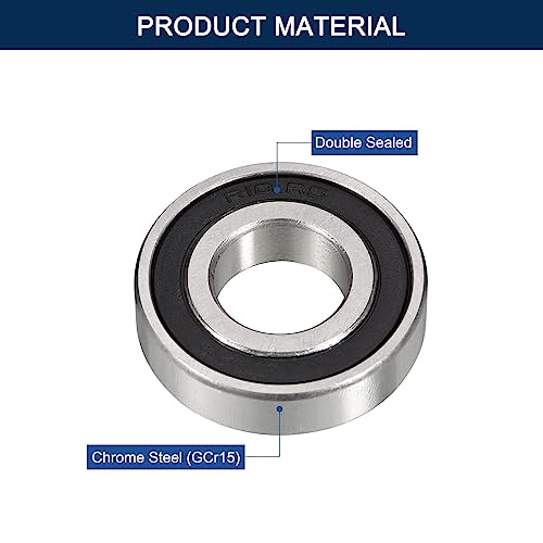 R10-2RS Deep Groove Ball Bearings, ID 5/8" x OD 1-3/8" x Width 11/32" Double Rubber Sealed Ball Bearing Pre-Lubricated Chrome Steel Z2 Lever 10pcs - size: R10-2RS 5/8"x1-3/8"x11/32"