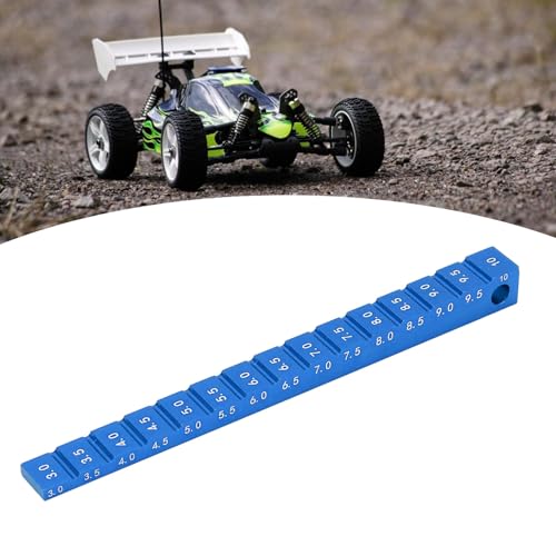 RC Ride Height Gauge 1/10, RC Camber Gauge Aluminum Alloy RC Ride Height and Camber Gauge Kit for 1/10 RC Drift Car, 0.1 to 0.4in Adjustment Range (Blue) - color: Blue