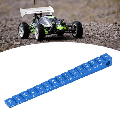 RC Ride Height Gauge 1/10, RC Camber Gauge Aluminum Alloy RC Ride Height and Camber Gauge Kit for 1/10 RC Drift Car, 0.1 to 0.4in Adjustment Range (Blue) - color: Blue