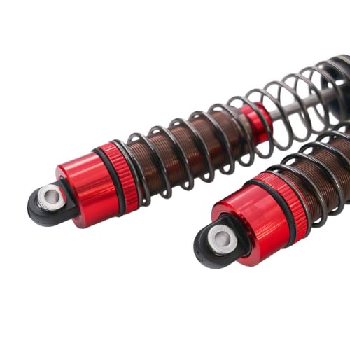 4PCS Oil Filled RC Shocks for 1/10 RC Cars, Adjustable Aluminum Shock Absorbers for Buggy Truggy Touring Drift Cars Monster Trucks (Red 95mm)