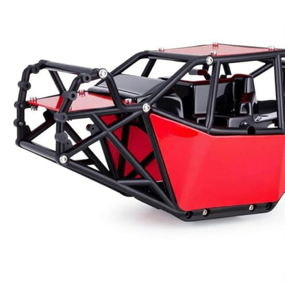 AMK RC Crawler Roll Cage, 1/10 Scale Nylon Rock Buggy Body Cage for Axial SCX10 SCX10 II, Durable RC Rock Crawler Upgrade Part (Red) - color: Red
