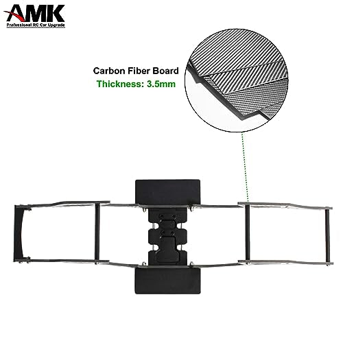 AMK Thickened 3.5mm Carbon Fiber SCX10 Chaissis Frame Rails DIY 313mm Wheelbass 1/10 RC Crawler Body LCG Builder Kit Axial SCX10 I II Upgrades(Frame Rails) - color: Frame Rails