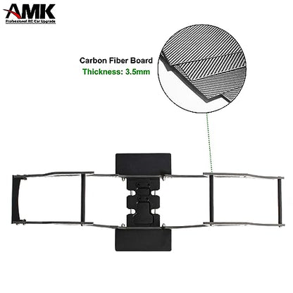 AMK Thickened 3.5mm Carbon Fiber SCX10 Chaissis Frame Rails DIY 313mm Wheelbass 1/10 RC Crawler Body LCG Builder Kit Axial SCX10 I II Upgrades(Frame Rails) - color: Frame Rails