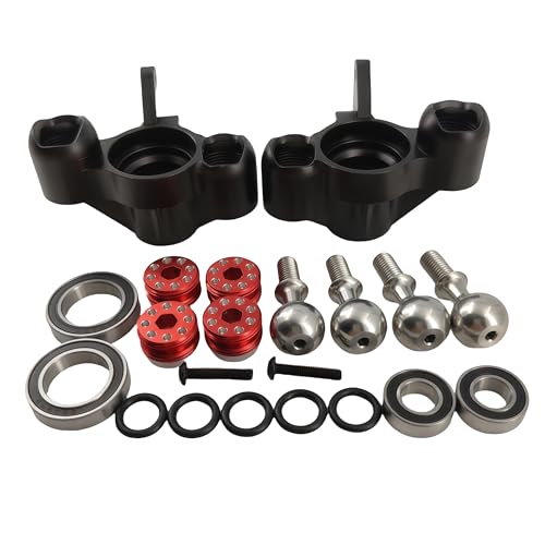 Steering Knuckles & Caster Blocks for ARRMA Kraton Outcast Notorious 6S (Black) | Aluminum,Front,Pivot Balls,1/8 Scale,BLX,AR330505 ARAC9366,CNC Machined,High Strength,Precision Fit - color: Black