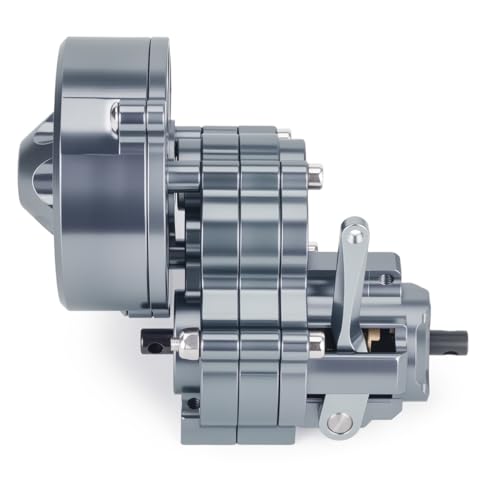 Complete Transmission Cutoff Gearbox with Dig Gear for SCX10 AX10 Wraith | CNC machined Aluminum alloy housing.Direct fit for 1/10 RC Axial SCX10.Upgrade stock gearbox for smoother crawl. - color: Titanium