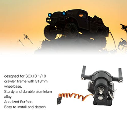 VBESTLIFE RC Front, Aluminium Alloy Double Speed Size Anodized 1/10 Crawler for SCX10 313mm Frame (Black) - color: Black