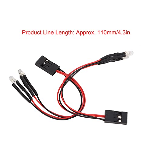 RC Car LED Light Kit, 2Pcs Universal Modified LED Light for Axial Scx24 for 1/24 1/18 Scale Remote Control Car White Light