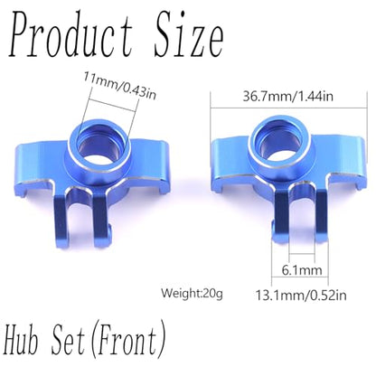 Front Steering Block, Front Knuckle Spindle Aluminium Upgrade Parts for Arrma 1/18 Granite Grom Mega 380 Brushed 4X4 Monster Truck & Typhon Grom Mega 380 Brushed 4X4 Small Scale Buggy, Blue (2PCS) - style: Front Steering Cup- Blue