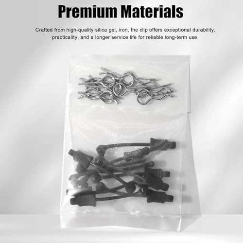 10Pcs RC Body Clips W/Pull Tabs R Pins Universal Shell Replacement Parts for 1/7 1/8 TRAXXAS ARRMA Axial Losi Redcat HPI Exceed Rc Car Crawler Truck Buggy Drone (Black) - size: Black