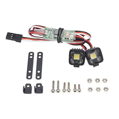 DKKY RC Car Lights LED Spotlights 1/10 Scale RC Crawler Accessories for Axial SCX10 90046 Traxxas TRX4 TRX6 Wraith RR10 MST Redcat Gen8 (2 Single Lights w/Controller) - style: 2 Single Lights w/Controller