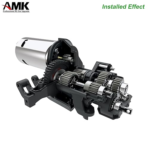 AMK 32P 2-Speed TRX4 Transmission Case Metal Transfer Gearbox for 1/10 RC Crawler TRX6 Upgrades