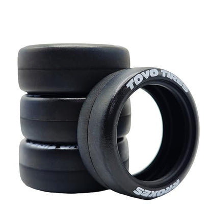 1/10 Drift Smooth Tread Tires OD 65mm RC Hard Rubber Drift Racing Wheels Tyres For 1:10 1/12 Rally Street On Road Touring Car Tamiya TT01 TT02 XV01 TA06 A959 PTG2 HPI KYOSHO HSP Traxxas 4PCS
