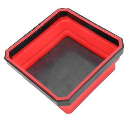 Semme Portable Magnetic Parts Tool Tray Silicone for Screws Bolts Nuts Washers and Collapsible in Red (Red) - color: Red