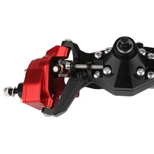 CNC Offset Portal Axle with Adjustable Link Mount for 1/10 RC Crawler Axial SCX10 III AXI03029 AR45P Rock Buggy LCG Chassis Cheater Rigs Upgrade Parts (red) - color: Red