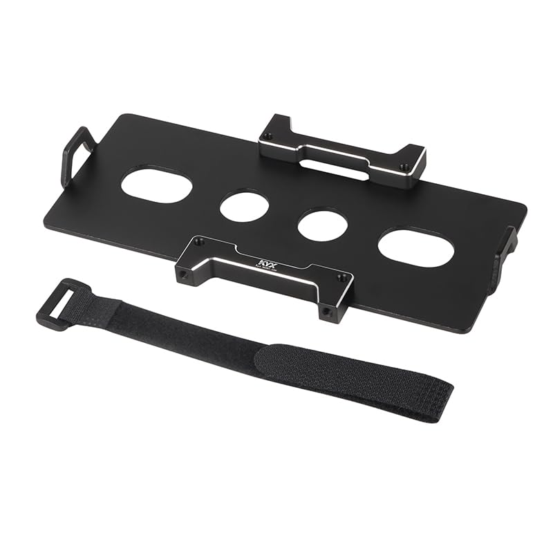 KYX Racing CNC Machined Aluminum Battery Tray Upgrades Parts Accessories for 1/10 RC Crawler Car Axial SCX10 PRO