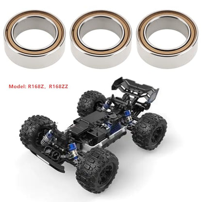 8pcs R168Z RC Car Wheel Bearings 1/4 x 3/8 x 1/8 Compatible with MJX Hyper Go 1/16 H16BM 14301 14302 H14BM H16GT H16DR 16207 16208 16209