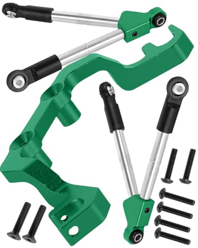 7075 Aluminum C Hub Front Tie Rods with Stabilizer Upgrade Parts for 1/10 Slash 4X4 4WD LCG.Green - color: Green(for 1/10)