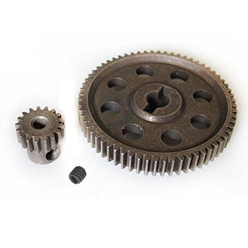 11184 & 11119 Differential Steel Metal Main Gear 64T & Motor Gear 17T Combo for RC HSP 1/10 Car Truck
