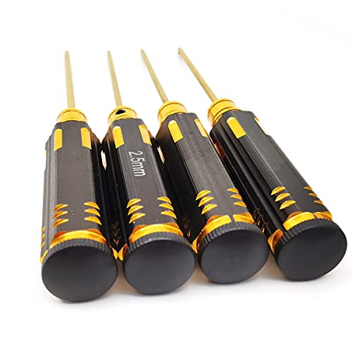 KIRO&SEEU Hex Driver Set 4 Piece Steel Allen 1.5 2.0 2.5 3.0 mm Hex Screw driver Tools Kit Se RC Tools Helicopter