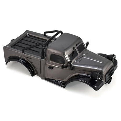 1/18 RC Pickup Truck Body Shell, ABS Impact-Resistant Upgrade for TRX4M Defender/Bronco/Wrangler (Grey) - color: Grey