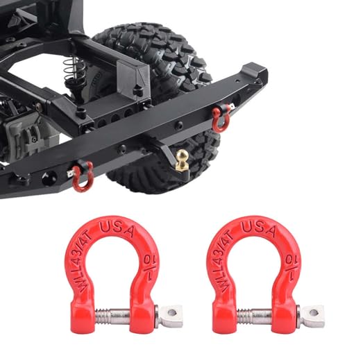 8Pcs RC Shackles for Rigging, Metal RC Tow Shackle Lock Catch, RC Car Trailer Buckle Parts, Climbing Car Tow Hook Buckle Compatible with SCX10 CC01 D90 D110 TF2