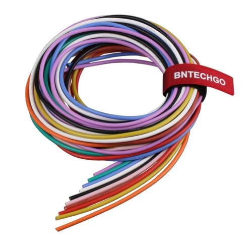BNTECHGO 16 AWG Silicone Wire Kit 10 Color Each 5ft Stranded Tinned Copper | Flexible 16 Gauge Stranded Wire Silicone Rubber Insulation For RC Models, Drone, Robot, Battery, EV Charger, 3D Printer, DIY - size: 10 colors each 5ft, style: 16 silicone wire