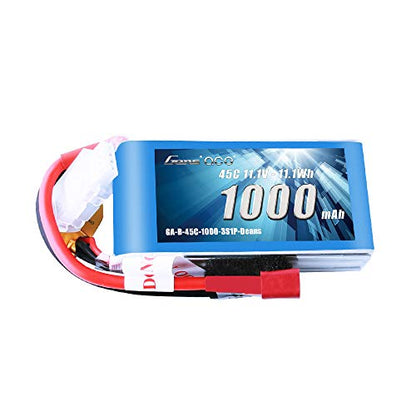 Gens ace 11.1V 1000mAh 3S 45C LiPo Battery Pack with T Plug for RC Plane Car Boat Truck Heli Airplane