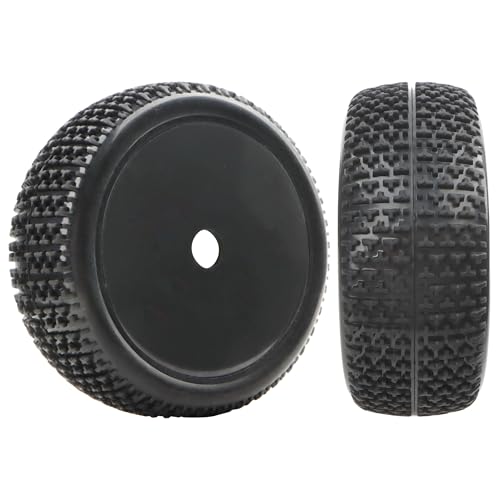 4 Pieces OD 4.4" 1/8 Scale RC Buggy Wheels & Rubber Tires 17mm Hex Rims Compatible with Arrma Typhon 3S 6S Kyosho Losi 8IGHT Traxxas Redcat HSP HPI 1/8 Scale Hobby Off Road Car Buggy (Black)