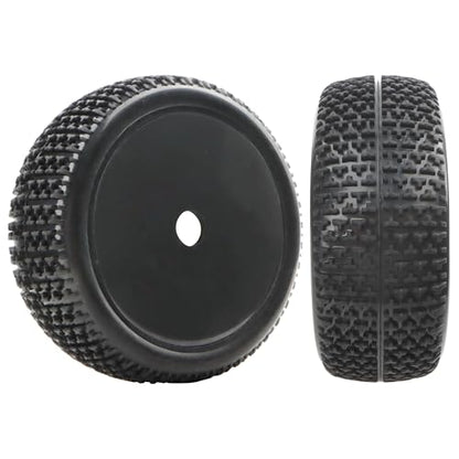 4 Pieces OD 4.4" 1/8 Scale RC Buggy Wheels & Rubber Tires 17mm Hex Rims Compatible with Arrma Typhon 3S 6S Kyosho Losi 8IGHT Traxxas Redcat HSP HPI 1/8 Scale Hobby Off Road Car Buggy (Black)