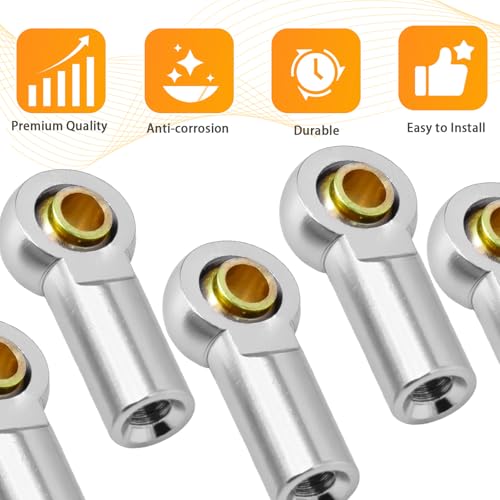 10PCS Aluminum M3 Tie Rod End Ball Joint Link Ball Head Holder 3mm RC Car Upgrade Parts, Compatible with Tamiya HSP Traxxas TRX4 Axial SCX10 D90 1/10 RC Car Truck Buggy Crawler, Silver - color: Silver
