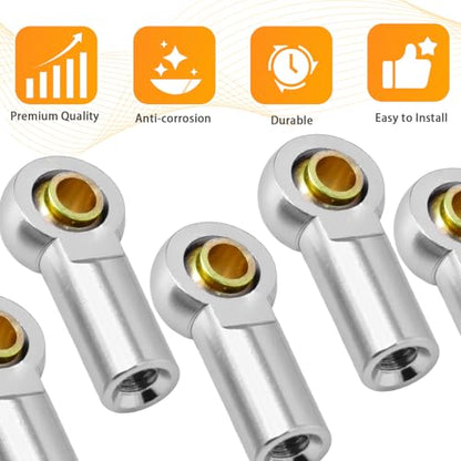 10PCS Aluminum M3 Tie Rod End Ball Joint Link Ball Head Holder 3mm RC Car Upgrade Parts, Compatible with Tamiya HSP Traxxas TRX4 Axial SCX10 D90 1/10 RC Car Truck Buggy Crawler, Silver - color: Silver