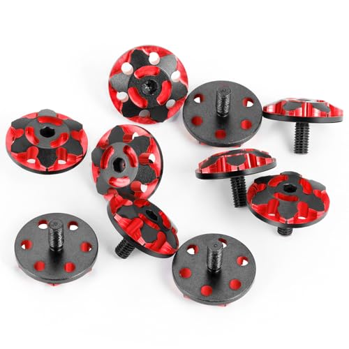 Wing Mount Buttons M3 Rear Fixed Tail Wing Washer, #A Red | 2Pcs, Aluminum, For 1/10 Sakura D4 D5, RC Off Road Short Truck Buggy Racing Car - color: #a Red