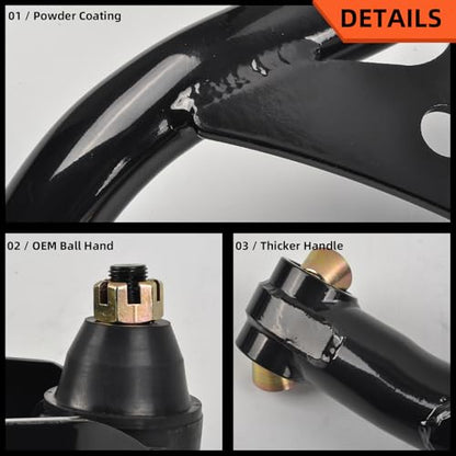 XKV Front Upper & Lower Suspension Control Arms A-arms | Compatible with 1965-1970 Impala,Bel Air,Biscayne,1969-1970 Chevy Brookwood,1966-1970 Chevy Caprice,2-4" Lift,W/Ball Joint - size: 65-70 Chevy Bel Air